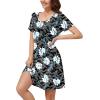 imageWEACZZY Summer Dresses for Women 2025 VNeck Casual T Shirt Dress Loose Short Sleeve Flowy Dresses with PocketsWhite Lily