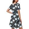 imageWEACZZY Summer Dresses for Women 2025 VNeck Casual T Shirt Dress Loose Short Sleeve Flowy Dresses with PocketsWhite Lily