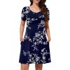 imageWEACZZY Summer Dresses for Women 2025 VNeck Casual T Shirt Dress Loose Short Sleeve Flowy Dresses with PocketsWhite Navy