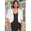 imageWomen Bolero Shrug Cardigan Open Front Cover Up Sheer Short Sleeve Kimonos for Evening DressAwhite