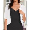 imageWomen Bolero Shrug Cardigan Open Front Cover Up Sheer Short Sleeve Kimonos for Evening DressAwhite