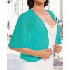imageWomen Bolero Shrug Cardigan Open Front Cover Up Sheer Short Sleeve Kimonos for Evening DressBlue Green