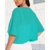 imageWomen Bolero Shrug Cardigan Open Front Cover Up Sheer Short Sleeve Kimonos for Evening DressBlue Green