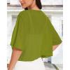 imageWomen Bolero Shrug Cardigan Open Front Cover Up Sheer Short Sleeve Kimonos for Evening DressDark Green