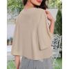 imageWomen Bolero Shrug Cardigan Open Front Cover Up Sheer Short Sleeve Kimonos for Evening DressKhaki