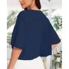 imageWomen Bolero Shrug Cardigan Open Front Cover Up Sheer Short Sleeve Kimonos for Evening DressNavy Blue