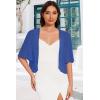 imageWomen Bolero Shrug Cardigan Open Front Cover Up Sheer Short Sleeve Kimonos for Evening DressRoyal Blue