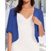 imageWomen Bolero Shrug Cardigan Open Front Cover Up Sheer Short Sleeve Kimonos for Evening DressRoyal Blue