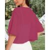 imageWomen Bolero Shrug Cardigan Open Front Cover Up Sheer Short Sleeve Kimonos for Evening DressWine Red