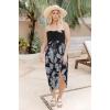 imageWomens Beach Dress Summer Maxi Sundress Strapless Hawaiian Cover Ups Asymmetrical Wrap DressesA Maxi White Leaf