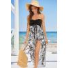 imageWomens Beach Dress Summer Maxi Sundress Strapless Hawaiian Cover Ups Asymmetrical Wrap DressesA Maxi White Leaf