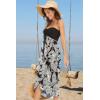 imageWomens Beach Dress Summer Maxi Sundress Strapless Hawaiian Cover Ups Asymmetrical Wrap DressesA Maxi White Leaf