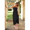 imageWomens Beach Dress Summer Maxi Sundress Strapless Hawaiian Cover Ups Asymmetrical Wrap DressesA Solid Black