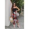 imageWomens Beach Dress Summer Maxi Sundress Strapless Hawaiian Cover Ups Asymmetrical Wrap DressesRed White Flower