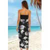 imageWomens Beach Dress Summer Maxi Sundress Strapless Hawaiian Cover Ups Asymmetrical Wrap DressesSummer White Flower