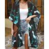 imageWomens Kimono Swimsuit Coverups Summer Beach Casual Loose Cardigans for SwimwearBlack Green White