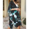 imageWomens Kimono Swimsuit Coverups Summer Beach Casual Loose Cardigans for SwimwearBlack Green White