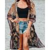 imageWomens Kimono Swimsuit Coverups Summer Beach Casual Loose Cardigans for SwimwearBlack Khaki Ethnic