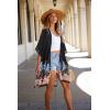 imageWomens Kimono Swimsuit Coverups Summer Beach Casual Loose Cardigans for SwimwearBlack Tropical Plants