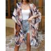 imageWomens Kimono Swimsuit Coverups Summer Beach Casual Loose Cardigans for SwimwearBlack White Brown