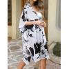imageWomens Kimono Swimsuit Coverups Summer Beach Casual Loose Cardigans for SwimwearBlack White Floral