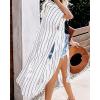 imageWomens Kimono Swimsuit Coverups Summer Beach Casual Loose Cardigans for SwimwearBlack and White Stripe