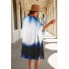 imageWomens Kimono Swimsuit Coverups Summer Beach Casual Loose Cardigans for SwimwearBlue Tiedye