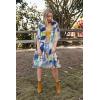 imageWomens Kimono Swimsuit Coverups Summer Beach Casual Loose Cardigans for SwimwearBlue Yellow Flower