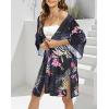 imageWomens Kimono Swimsuit Coverups Summer Beach Casual Loose Cardigans for SwimwearBoho Pink Purple Floral