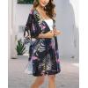 imageWomens Kimono Swimsuit Coverups Summer Beach Casual Loose Cardigans for SwimwearBoho Pink Purple Floral