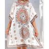 imageWomens Kimono Swimsuit Coverups Summer Beach Casual Loose Cardigans for SwimwearBoho White and Khaki