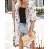 imageWomens Kimono Swimsuit Coverups Summer Beach Casual Loose Cardigans for SwimwearBoho White and Khaki