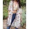 imageWomens Kimono Swimsuit Coverups Summer Beach Casual Loose Cardigans for SwimwearBoho White and Khaki