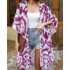 imageWomens Kimono Swimsuit Coverups Summer Beach Casual Loose Cardigans for SwimwearChic Purple
