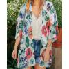 imageWomens Kimono Swimsuit Coverups Summer Beach Casual Loose Cardigans for SwimwearDasiy White Flower