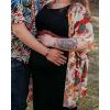 imageWomens Kimono Swimsuit Coverups Summer Beach Casual Loose Cardigans for SwimwearFlower Apricot