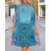 imageWomens Kimono Swimsuit Coverups Summer Beach Casual Loose Cardigans for SwimwearLake Placid Blue Boho