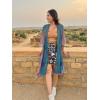 imageWomens Kimono Swimsuit Coverups Summer Beach Casual Loose Cardigans for SwimwearLake Placid Blue Boho