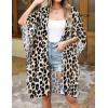 imageWomens Kimono Swimsuit Coverups Summer Beach Casual Loose Cardigans for SwimwearLeopard Print