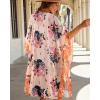 imageWomens Kimono Swimsuit Coverups Summer Beach Casual Loose Cardigans for SwimwearPink Flower