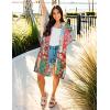 imageWomens Kimono Swimsuit Coverups Summer Beach Casual Loose Cardigans for SwimwearRed Green Patchwork