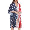 imageWomens Kimono Swimsuit Coverups Summer Beach Casual Loose Cardigans for SwimwearRed Stripe Stars