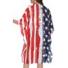 imageWomens Kimono Swimsuit Coverups Summer Beach Casual Loose Cardigans for SwimwearRed Stripe Stars