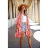 imageWomens Kimono Swimsuit Coverups Summer Beach Casual Loose Cardigans for SwimwearRufous White Print