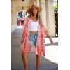 imageWomens Kimono Swimsuit Coverups Summer Beach Casual Loose Cardigans for SwimwearRufous White Print