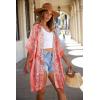 imageWomens Kimono Swimsuit Coverups Summer Beach Casual Loose Cardigans for SwimwearRufous White Print
