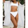 imageWomens Kimono Swimsuit Coverups Summer Beach Casual Loose Cardigans for SwimwearSoild White
