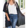 imageWomens Kimono Swimsuit Coverups Summer Beach Casual Loose Cardigans for SwimwearSolid Black