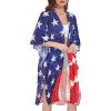 imageWomens Kimono Swimsuit Coverups Summer Beach Casual Loose Cardigans for SwimwearStars in Redblue