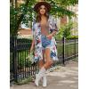 imageWomens Kimono Swimsuit Coverups Summer Beach Casual Loose Cardigans for SwimwearSummer Boho Leaves